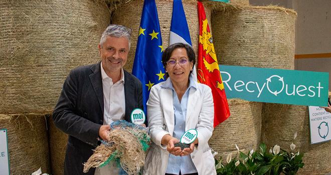 Pierre de Lépinau, directeur d’Adivalor, et Marcela Moisson, fondatrice et présidente de RecyOuest. Photo : RecyOuest/Adivalor Pierre de Lépinau, directeur d’Adivalor, et Marcela Moisson, fondatrice et présidente de RecyOuest. Photo : RecyOuest/Adivalor